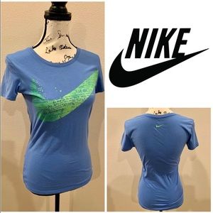 Nike Workout Athletic Swoosh Graphic Tee T Shirt